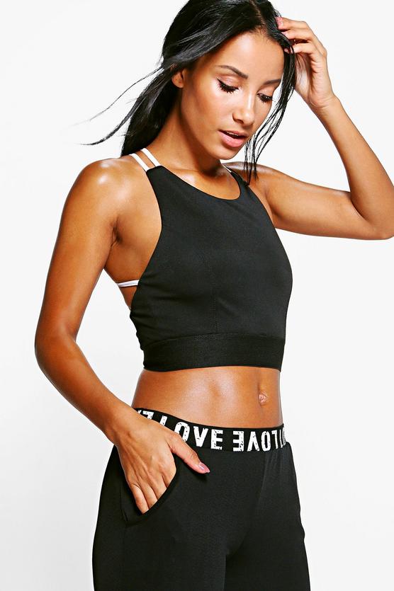 Violet Strap Back Performance Sports Bra